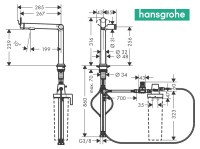 MEDIDAS MONOMANDO COCINA FILTERSYSTEM M91 AQITTURA HANSGROHE